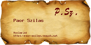 Paor Szilas névjegykártya